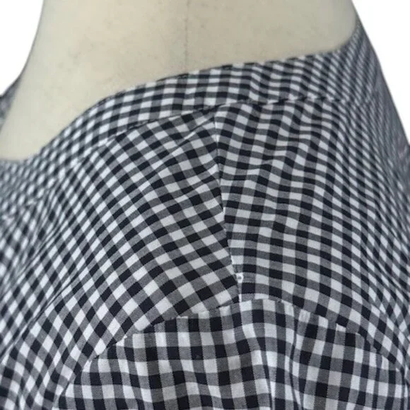 Oprah Magazine NWOT For Talbots Popover Shirt Wome's Ladybug Black Gingham Top S - Picture 11 of 14